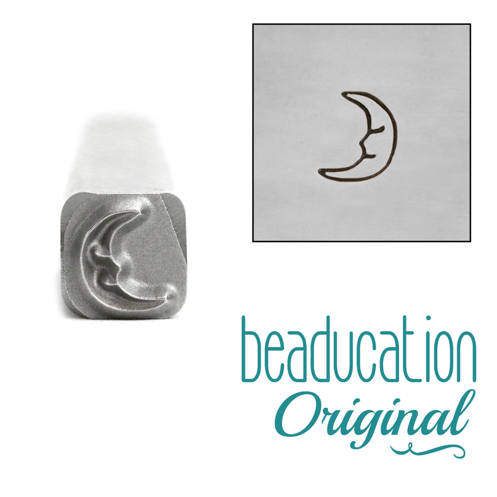 Metal Stamping Tools Smiling Crescent Moon Metal Design Stamp, 5mm - Beaducation Original